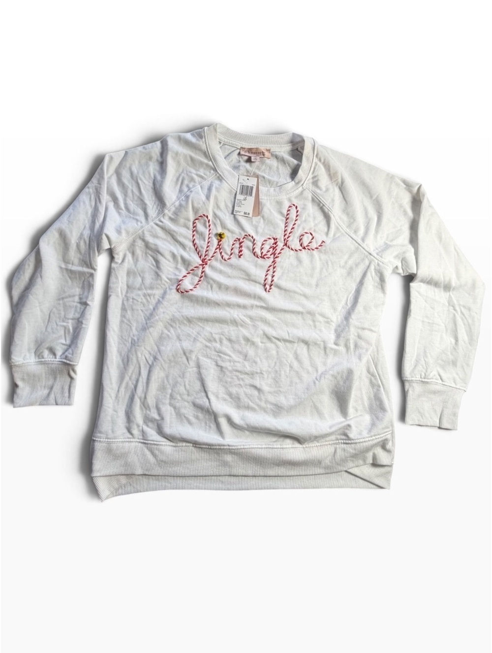 PHILOSOPHY white JINGLE bell lightweight Christmas festive sweatshirt size L NWT